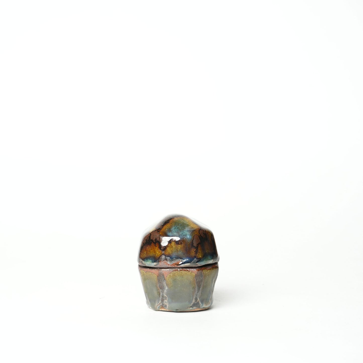 Yukutayagama Futamono Container Yachimun Okinawa Pottery