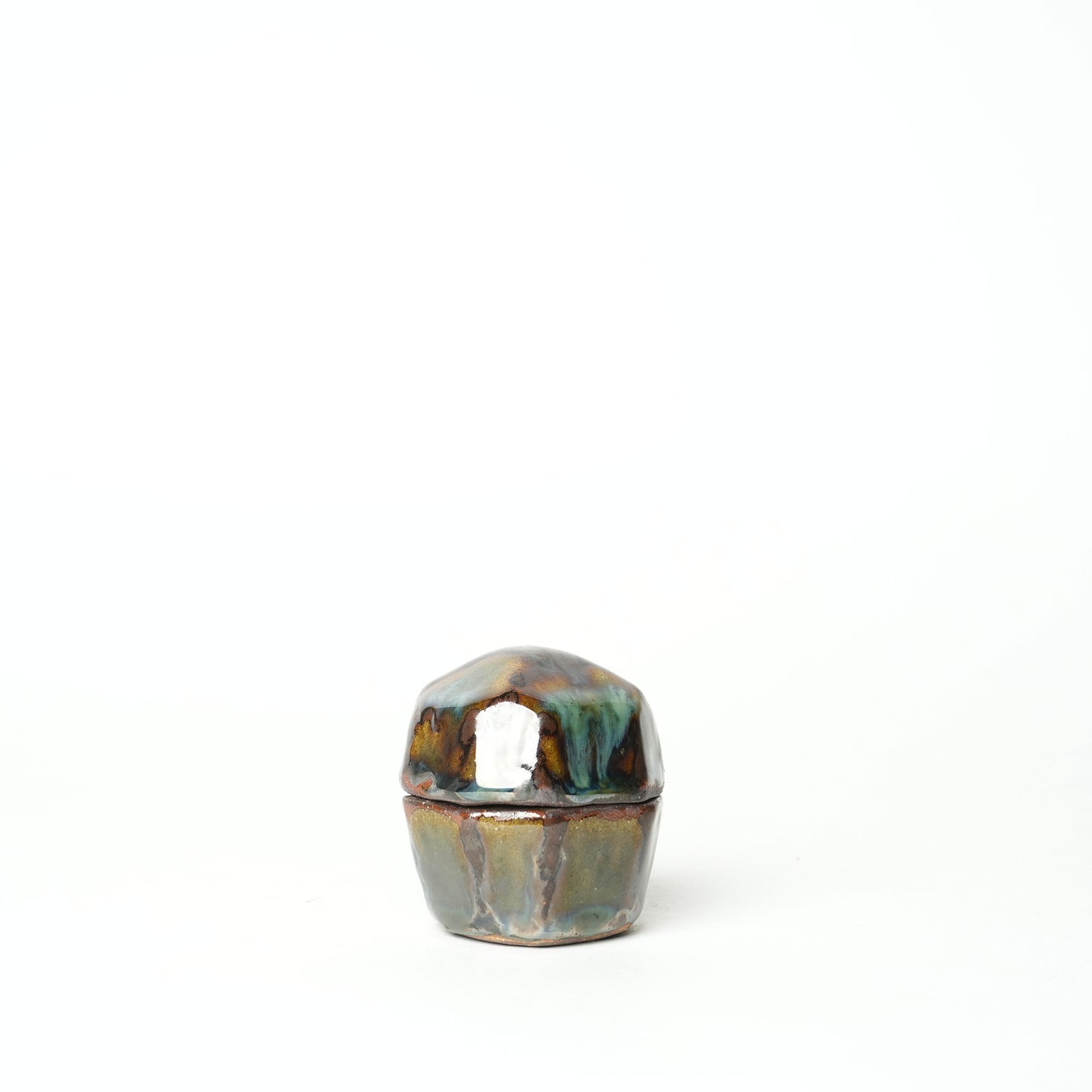 Yukutayagama Futamono Container Yachimun Okinawa Pottery