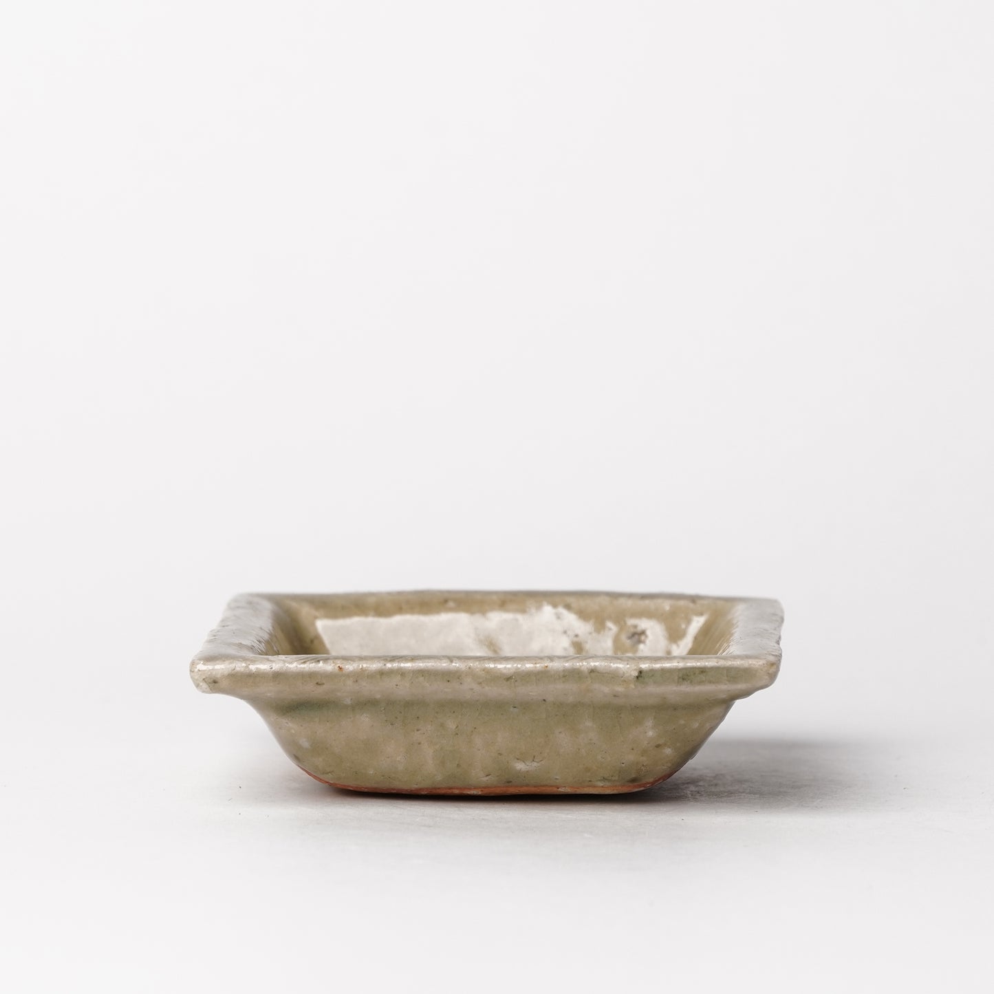 Mino Woodfired Exhibition Enya Nukaga Square Mini Bowl Ash Glaze