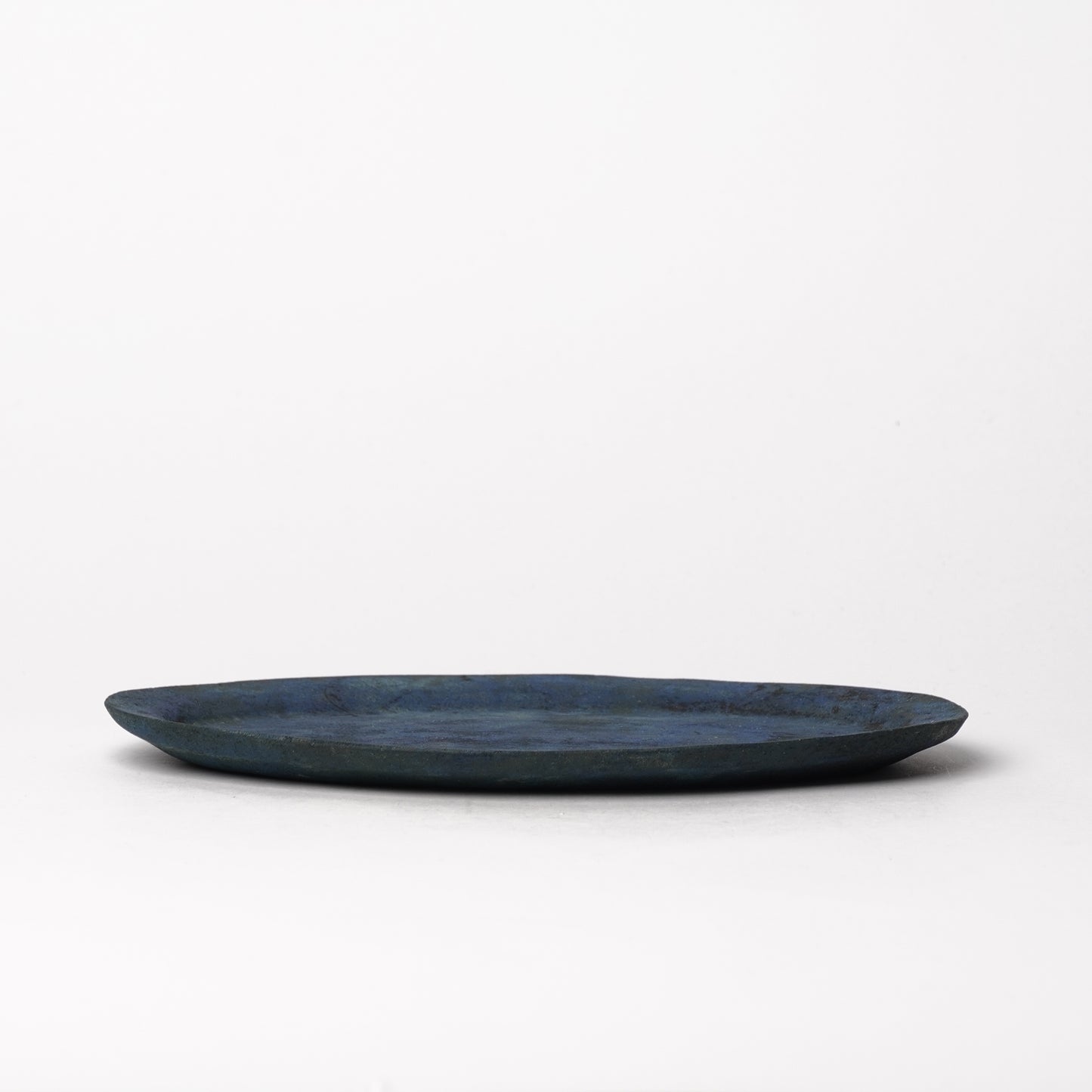 Akiko Yanagawa Oval Rim Plate S Blue