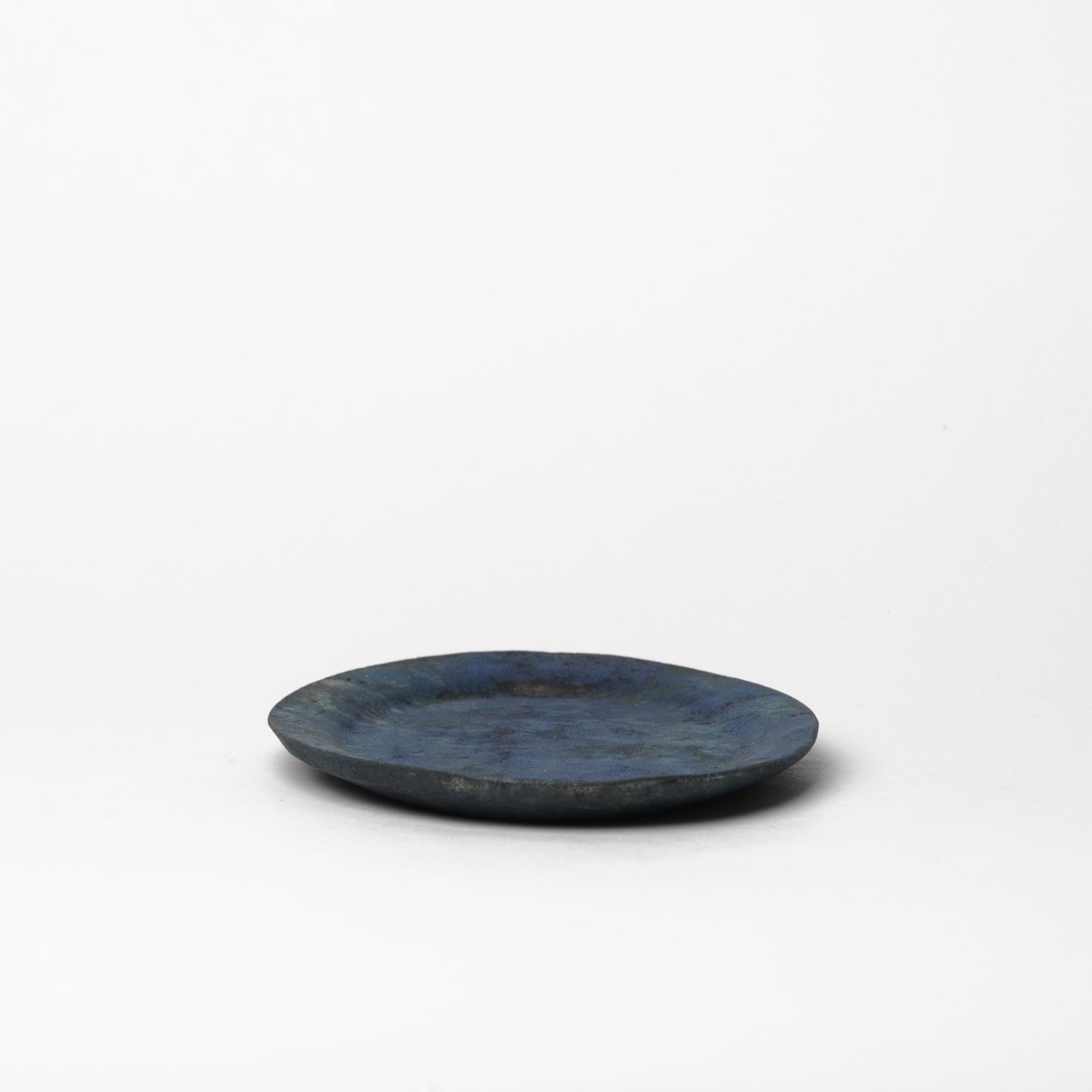 Akiko Yanagawa Oval Rim Plate S Blue