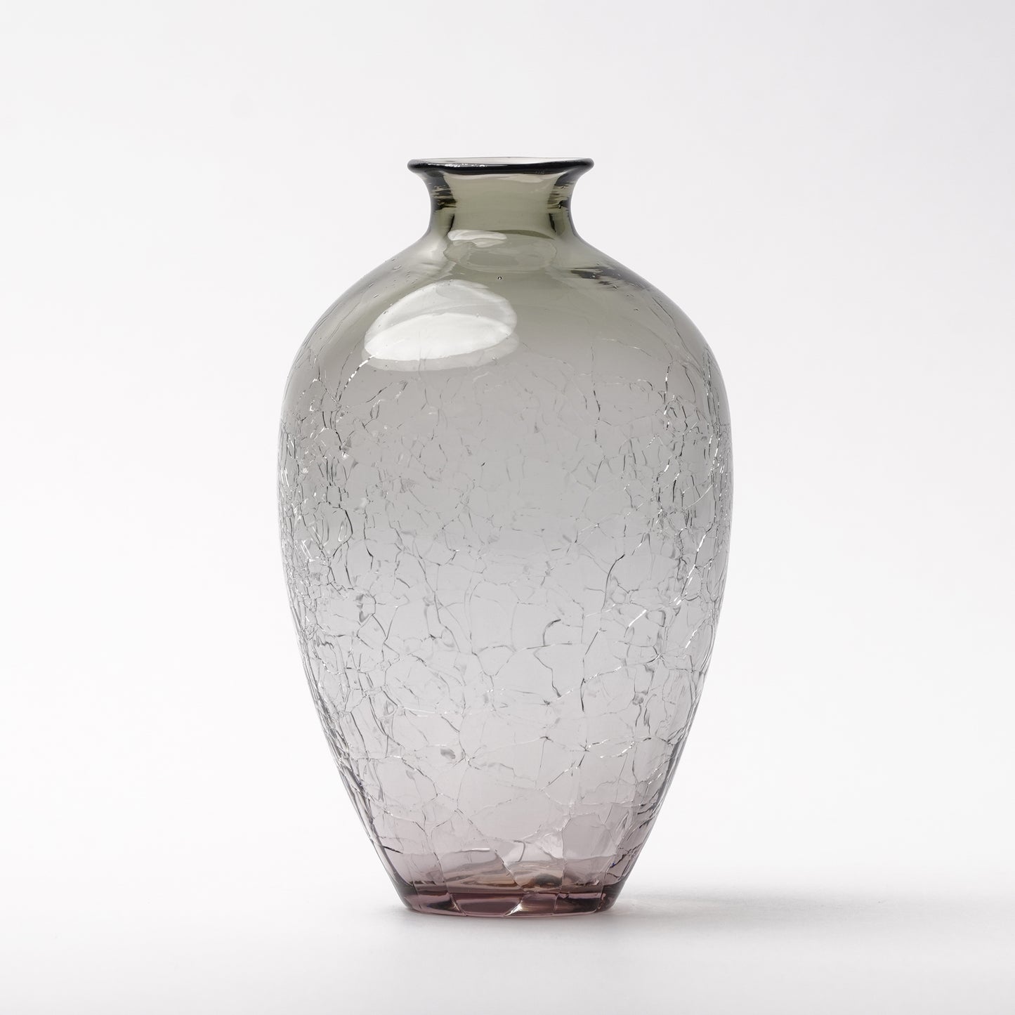 Daisaku Hashimura Crack Glass Vase Grey
