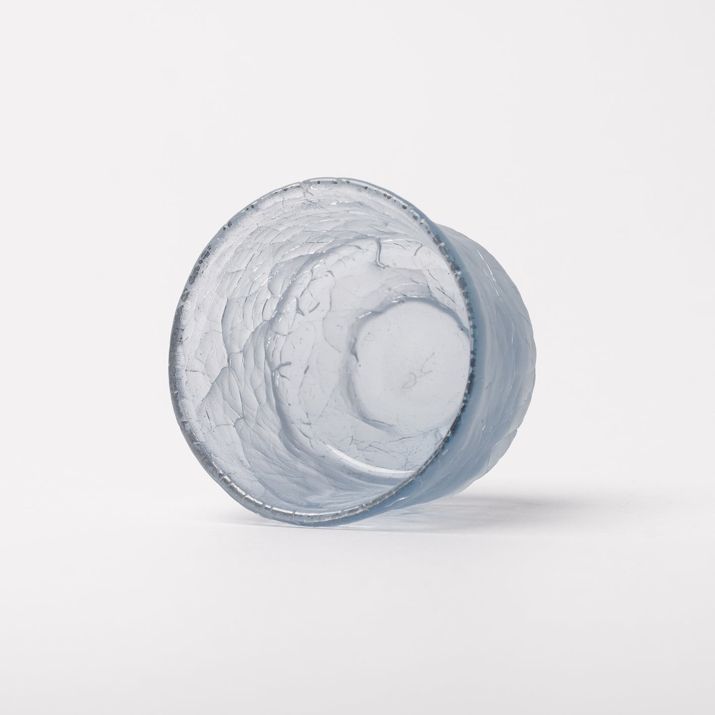 Daisaku Hashimura Double Crack Glass Guinomi Sake Cup Blue