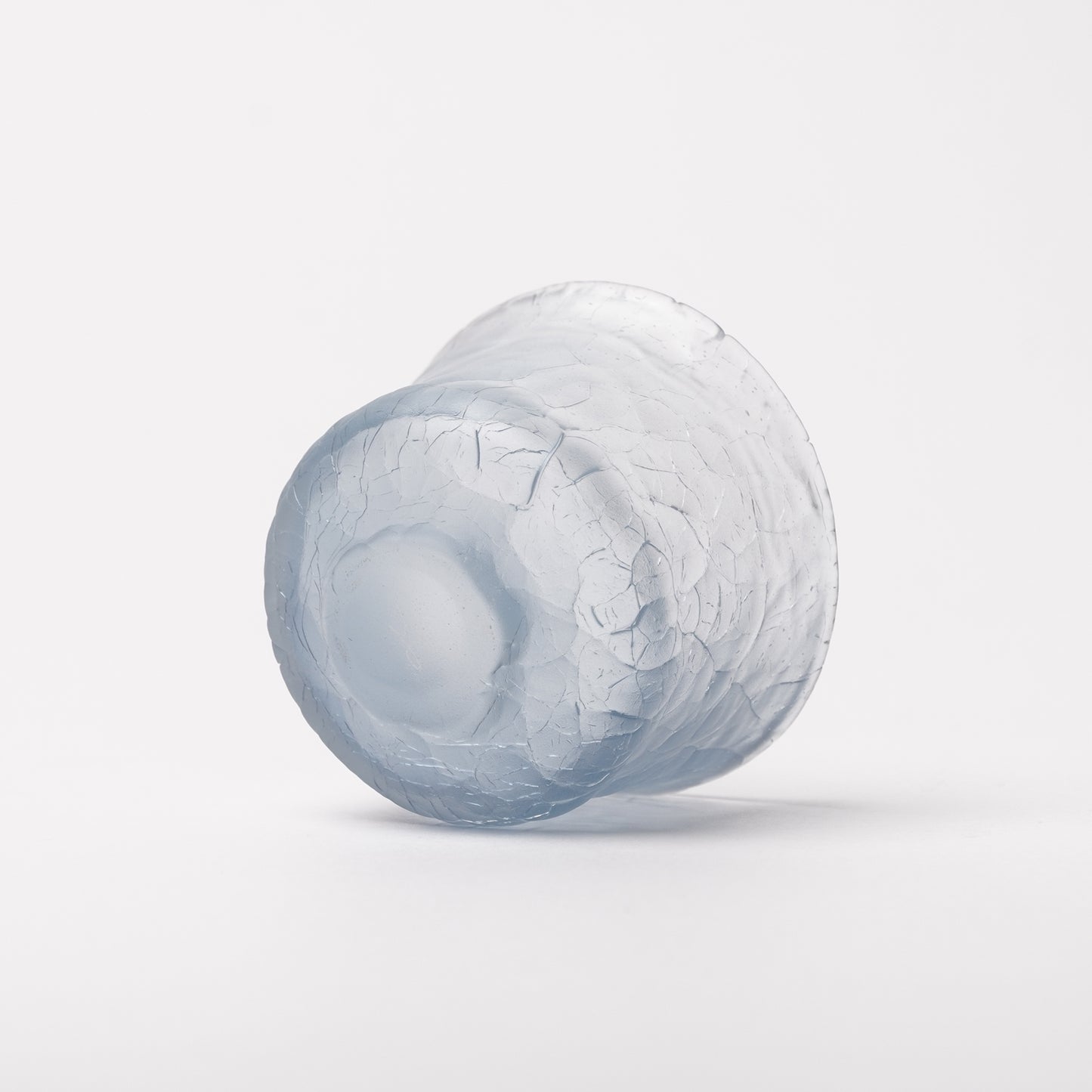 Daisaku Hashimura Double Crack Glass Guinomi Sake Cup Blue