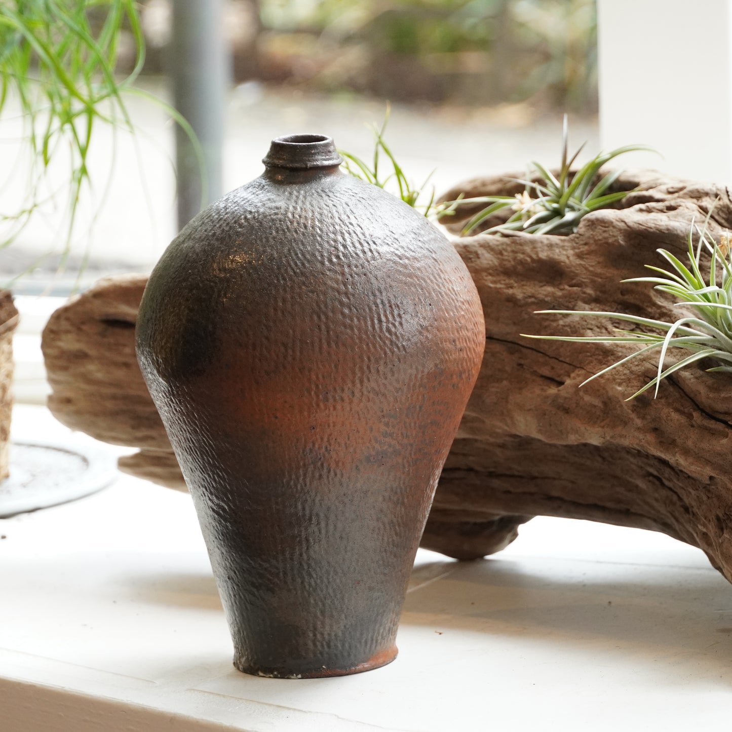 Keiji Tanaka Meiping Flower Vase Nanban Woodfired