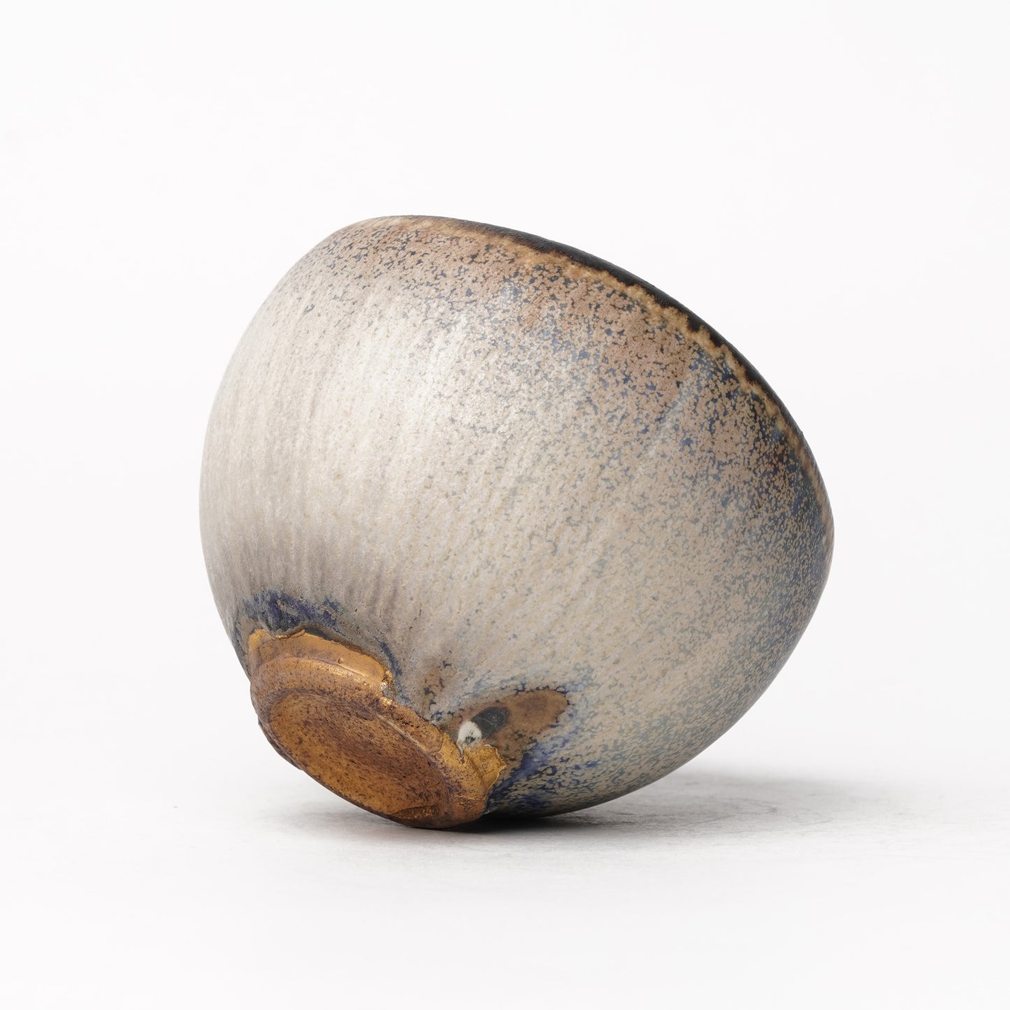 Nobuhito Nakaoka Colored Ash Glaze Cup with Silver Gold