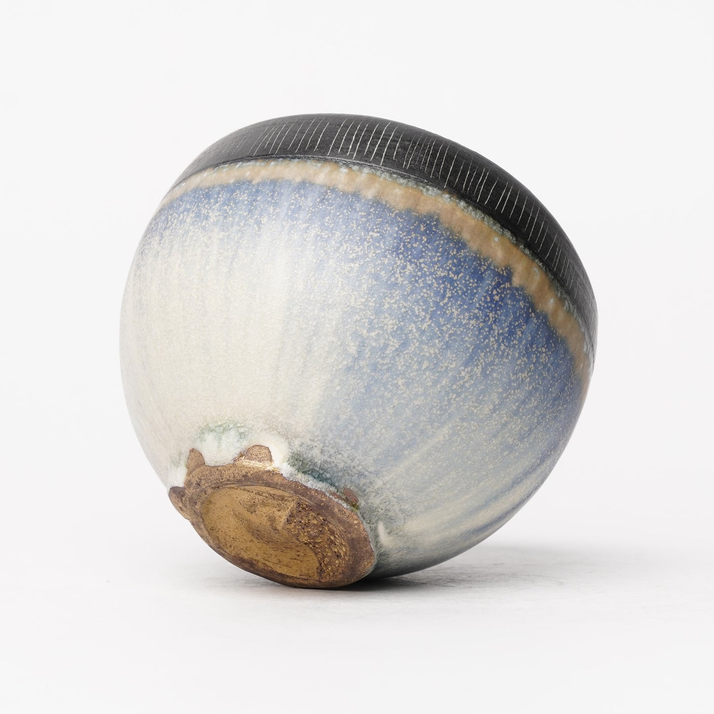 Nobuhito Nakaoka Colored Ash Glaze Cup with Silver Gold