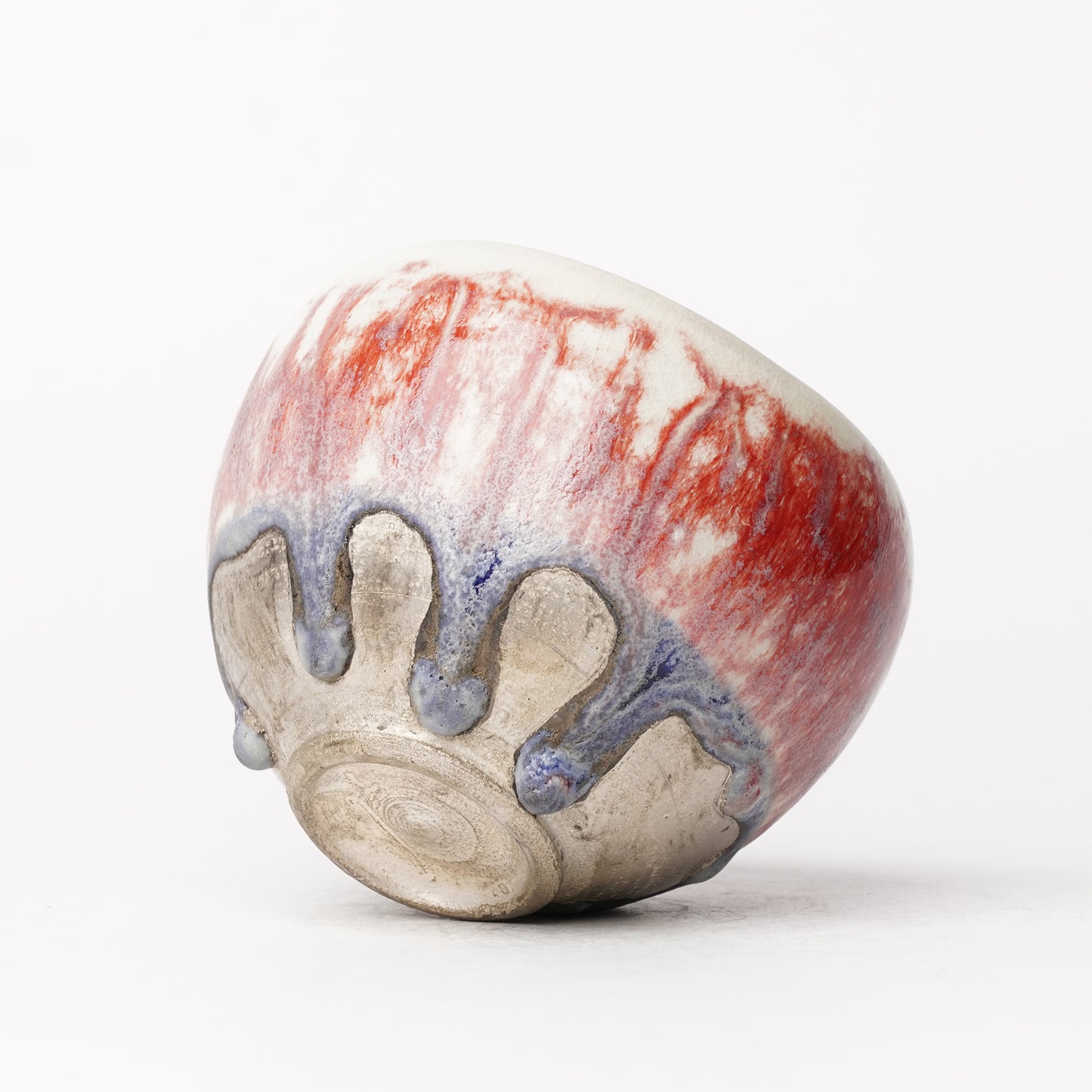 Nobuhito Nakaoka Colored Ash Glaze Cup with Silver Gold