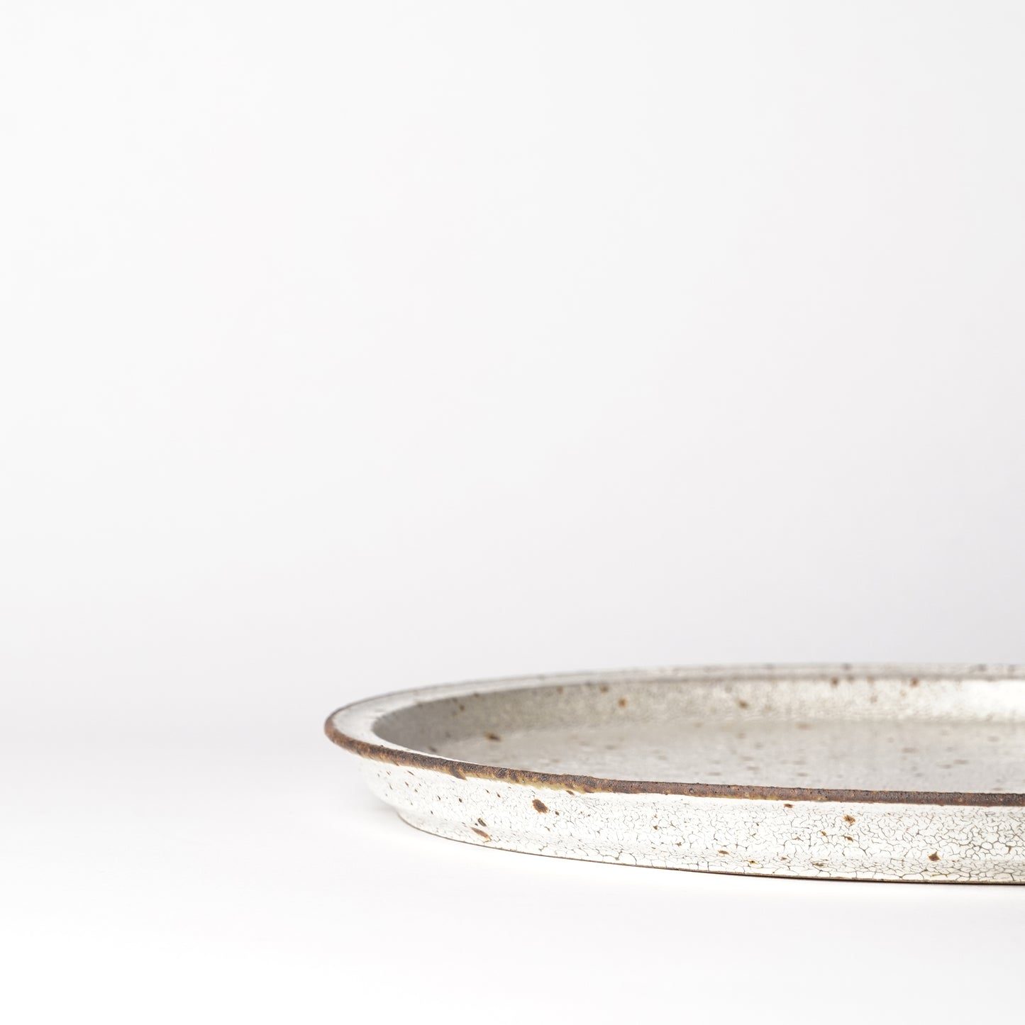 Futoshi Yamashita Volcanic Pottery White Dinner Plate