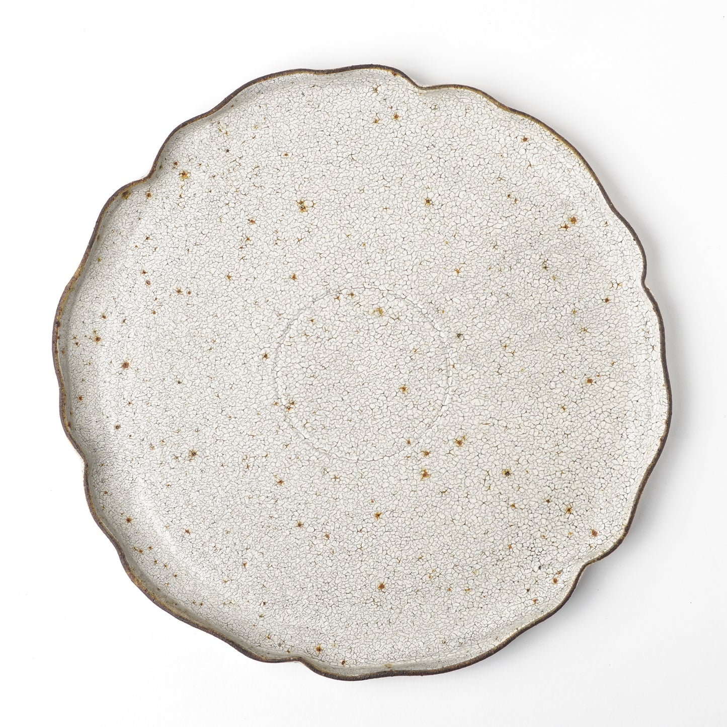 Futoshi Yamashita Volcanic Pottery White Rinka Dinner Plate