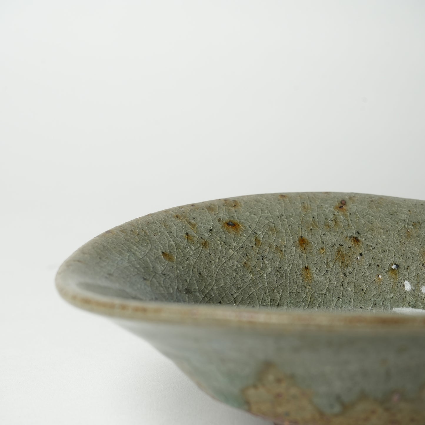 Takeryo Kawaguchi Oval Bowl Ash Glaze