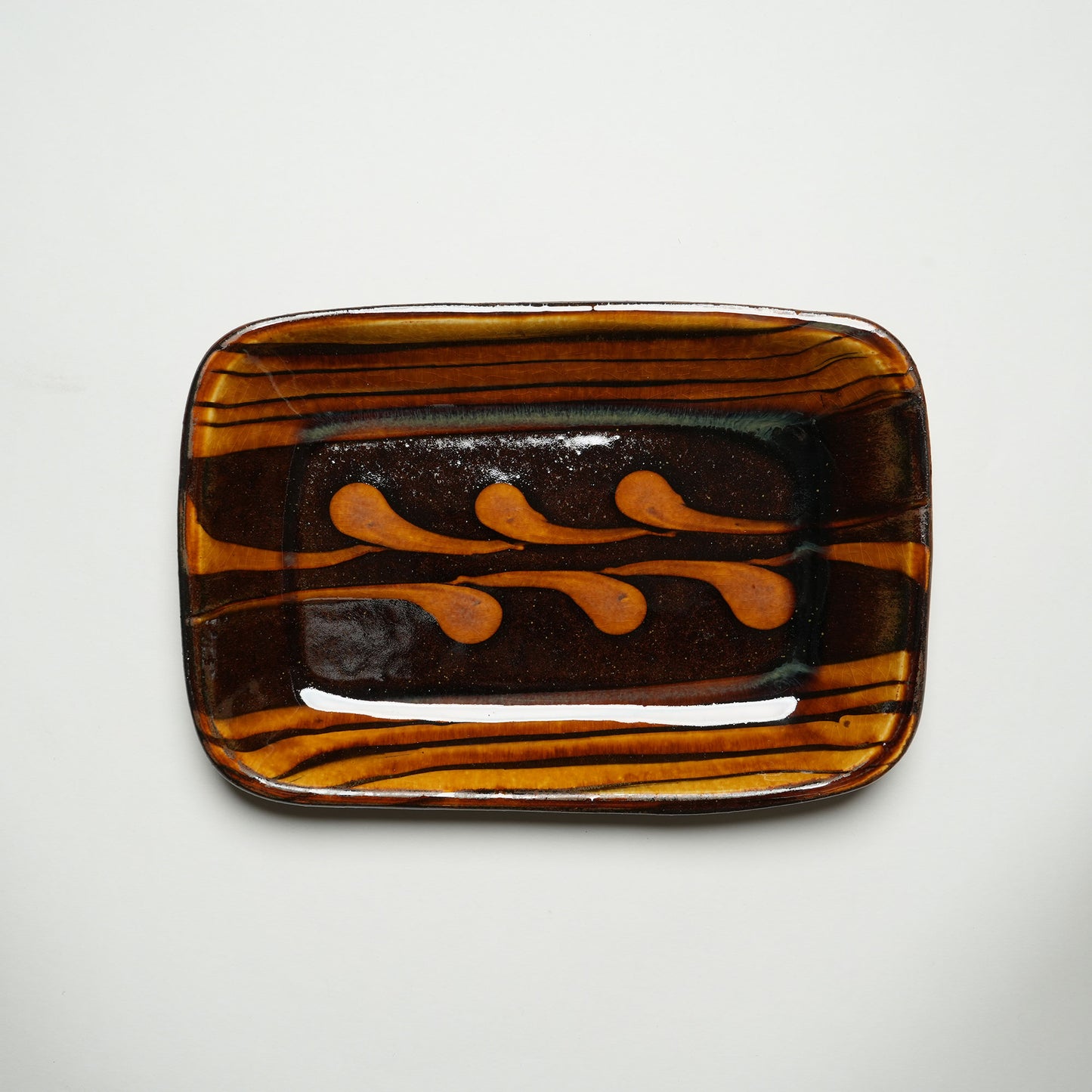 Fumotogama Shodaiyaki Slipware Rectangle Plate