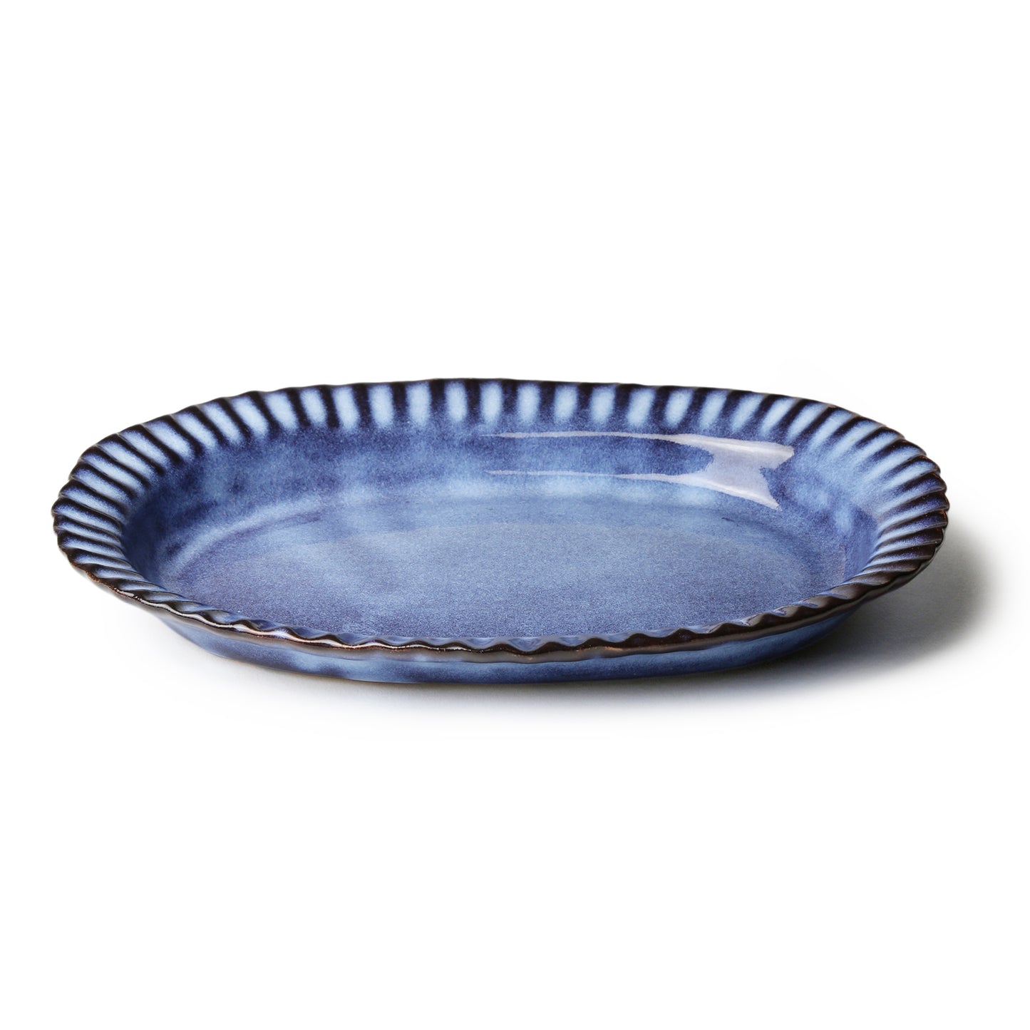 Shokozan Hagiyaki Oval Plate with Rim