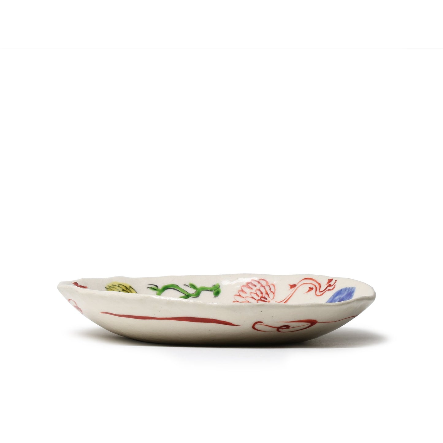 Hiroshi Hanzawa Flower Painted Plate Medium