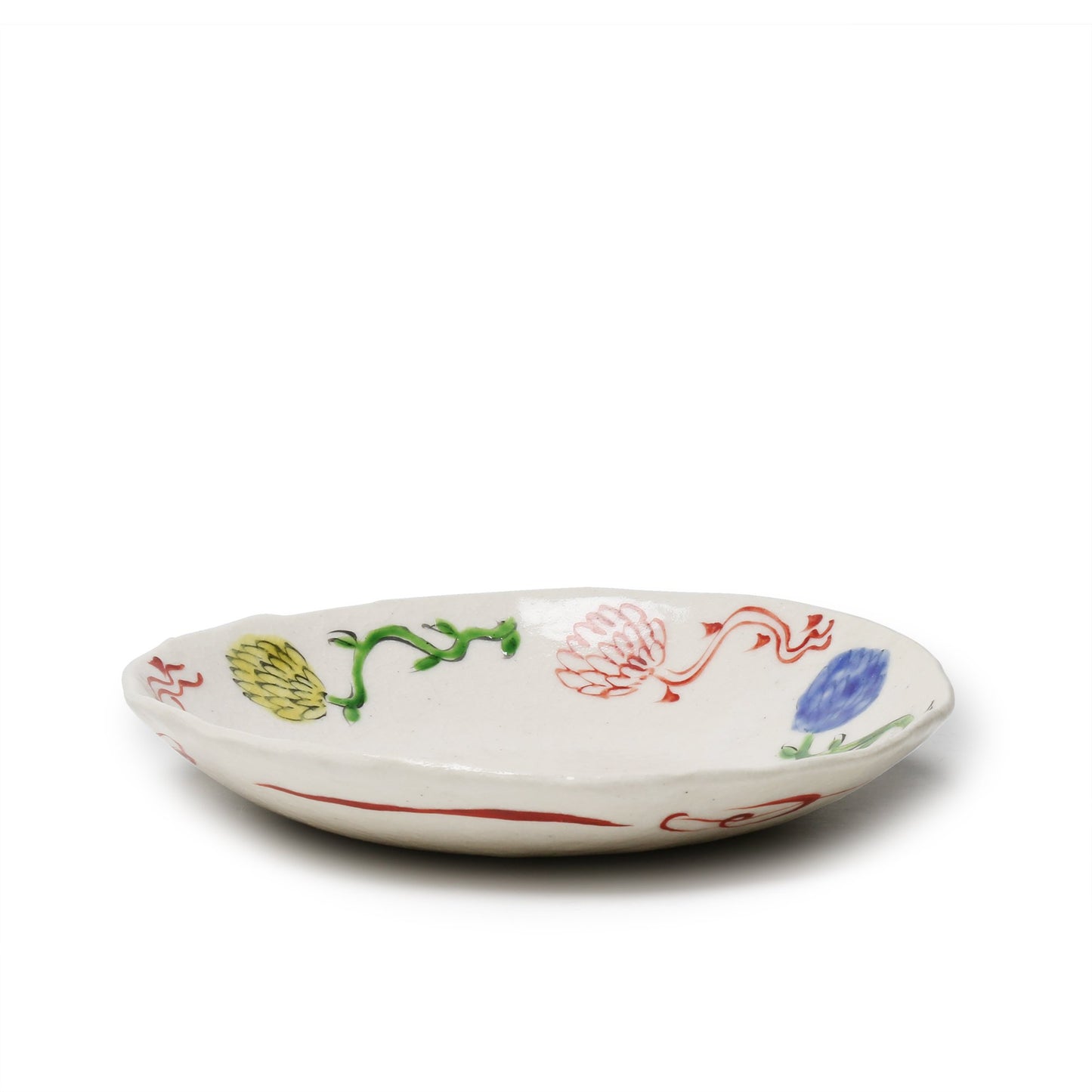 Hiroshi Hanzawa Flower Painted Plate Medium