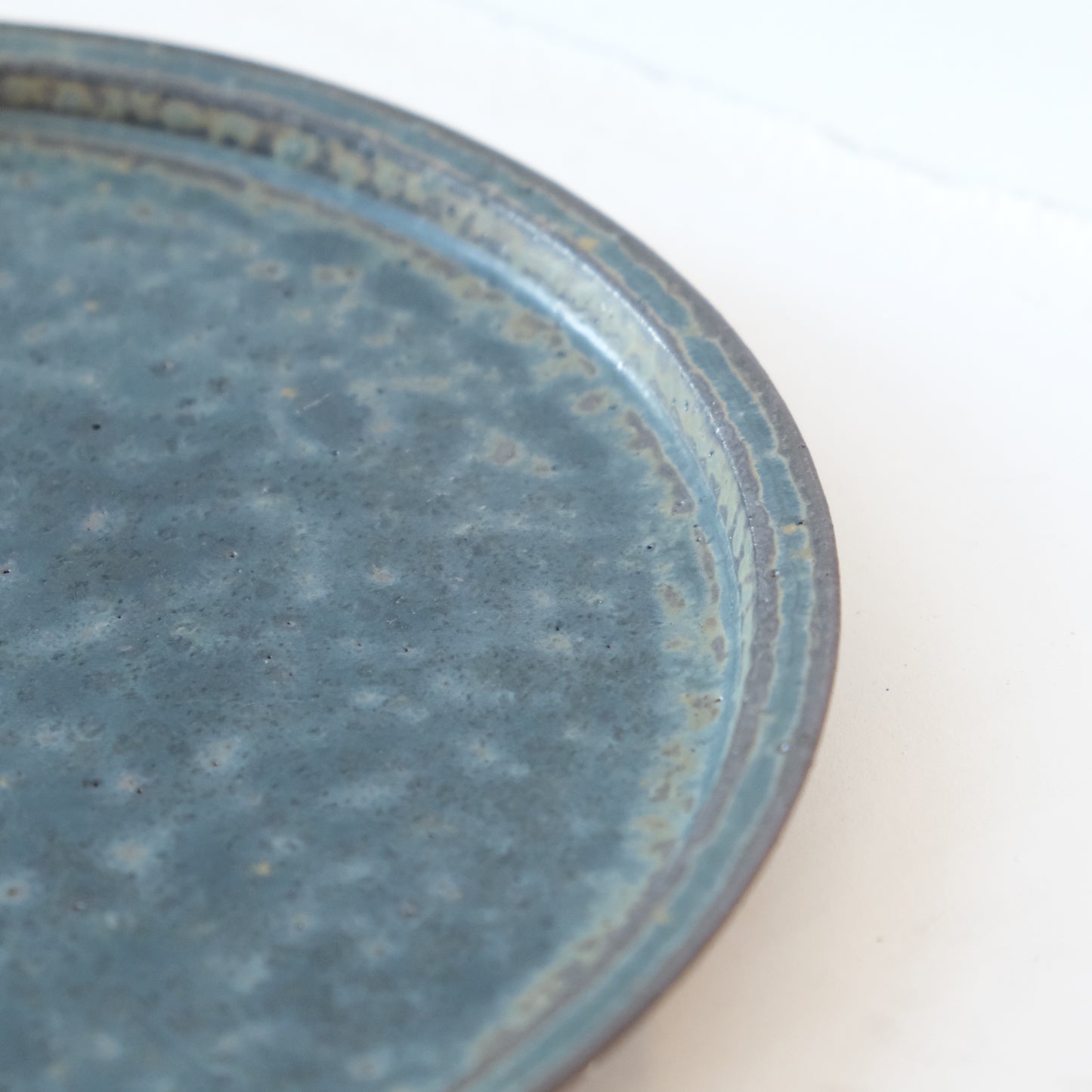 Futoshi Yamashita Volcanic Ash Glaze Indigo Large Rim Plate