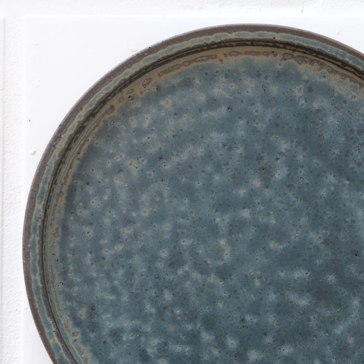 Futoshi Yamashita Volcanic Ash Glaze Indigo Large Rim Plate