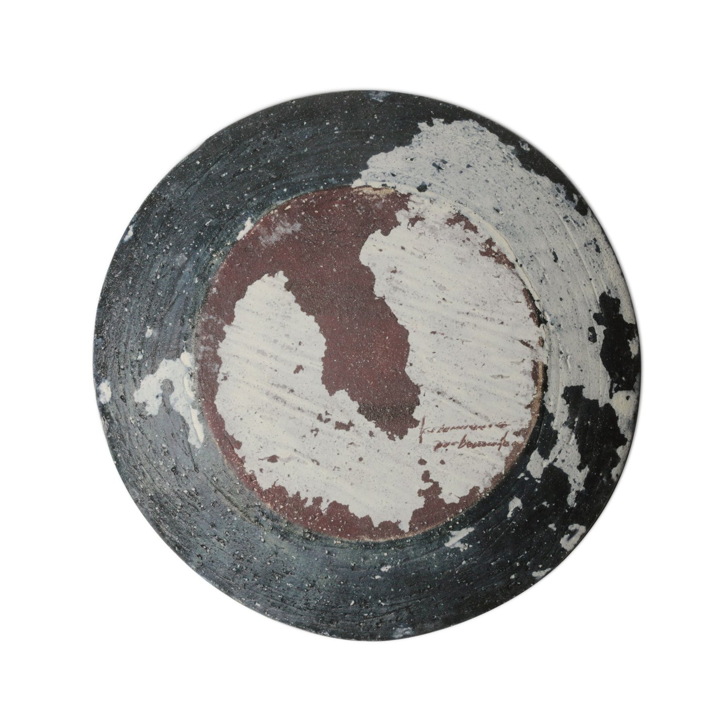 Nobuko Konno Round Plate Blue Red