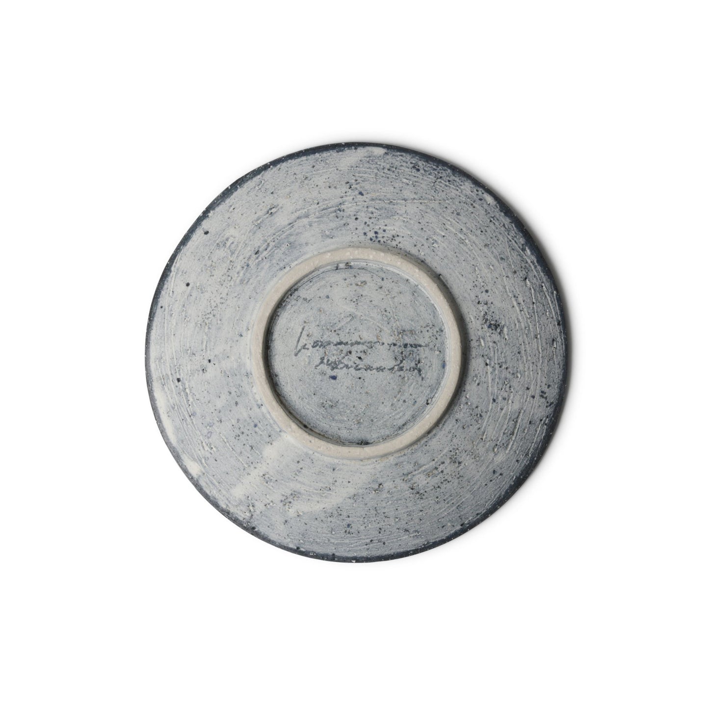 Nobuko Konno Round Plate Brushed Blue S