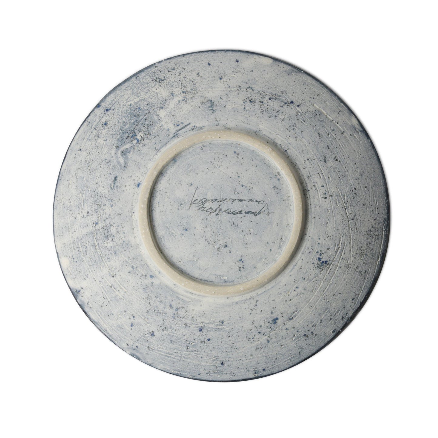Nobuko Konno Round Plate Brushed Blue L
