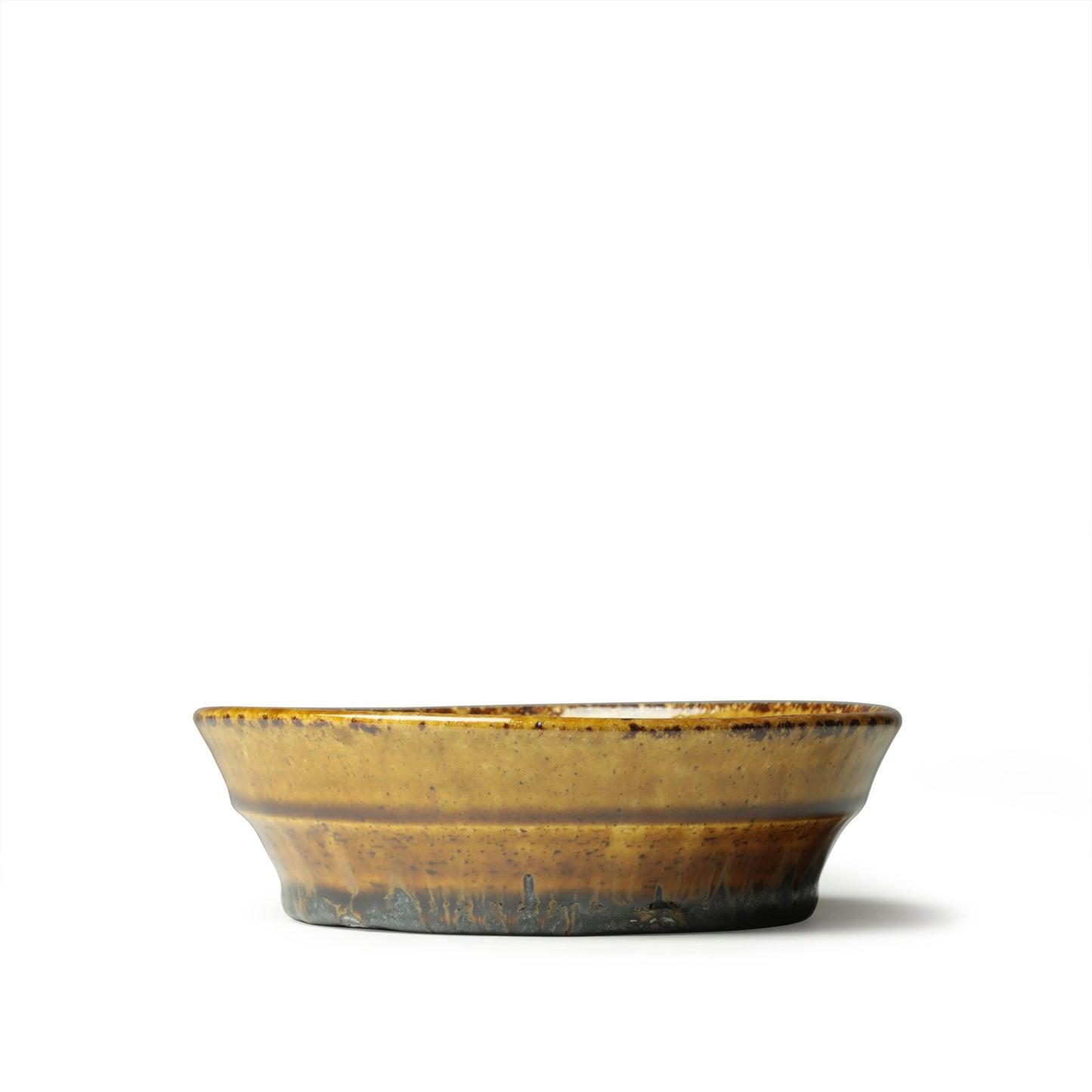 Kei Kawachi Large Trapezoidal Bowl Amber