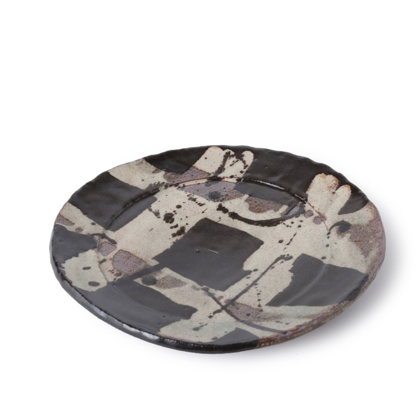 Junri Hamada Kuro Oribe Round Dinner Plate Large