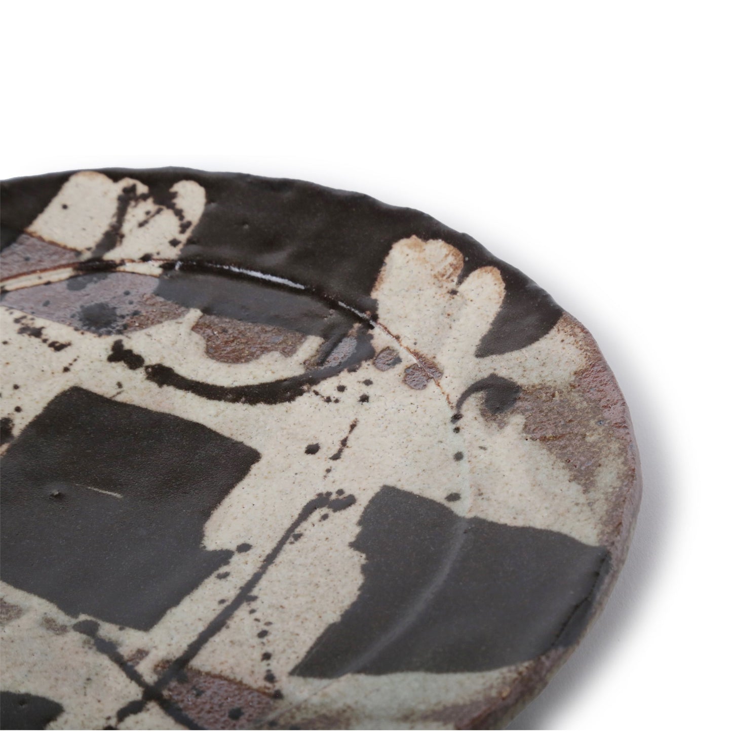 Junri Hamada Kuro Oribe Round Dinner Plate Large
