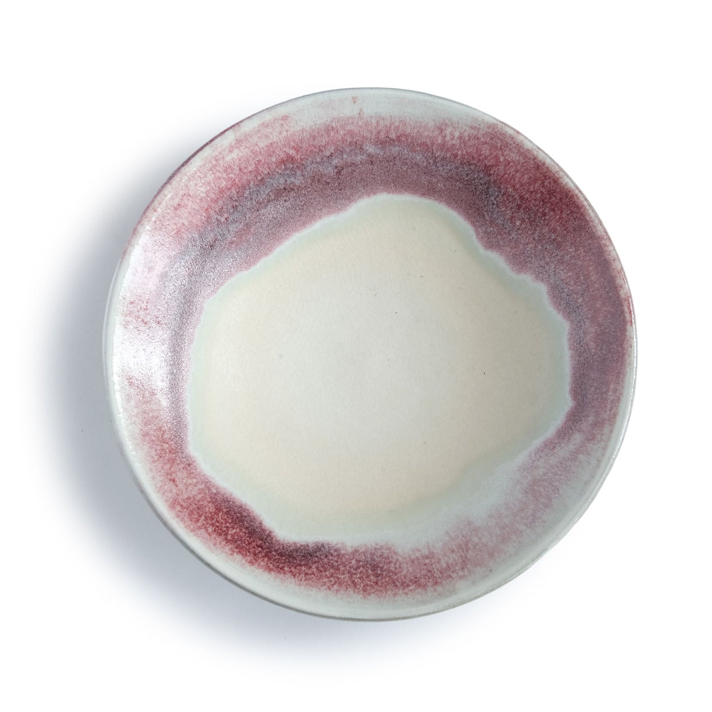 Nobuhito Nakaoka Colored Ash Glaze Plate M Red