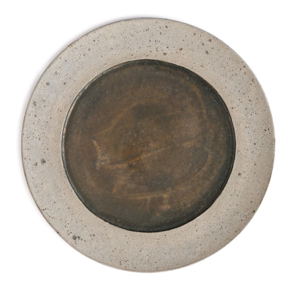 Yusuke Wakasa Large Rim Plate White Sand x Withered gold