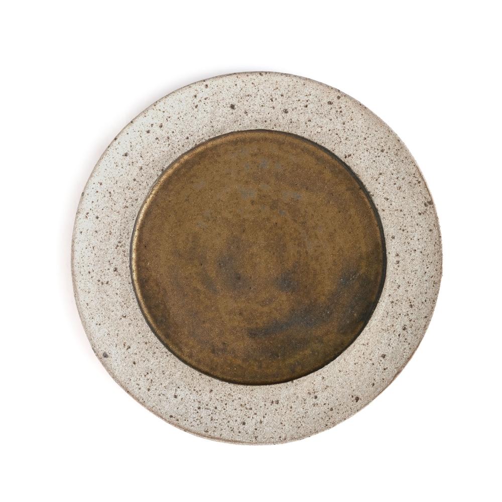 Yusuke Wakasa Round Rim Plate M White Sand x Withered gold