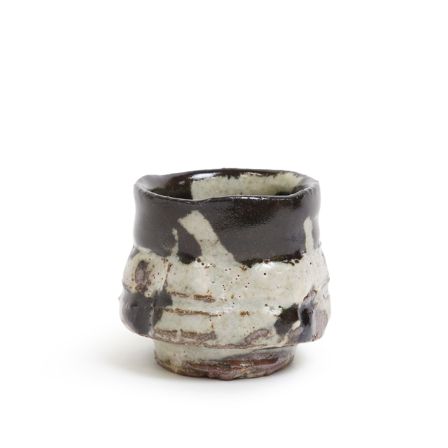 Junri Hamada Kuro Oribe Guinomi Sake Cup No.5