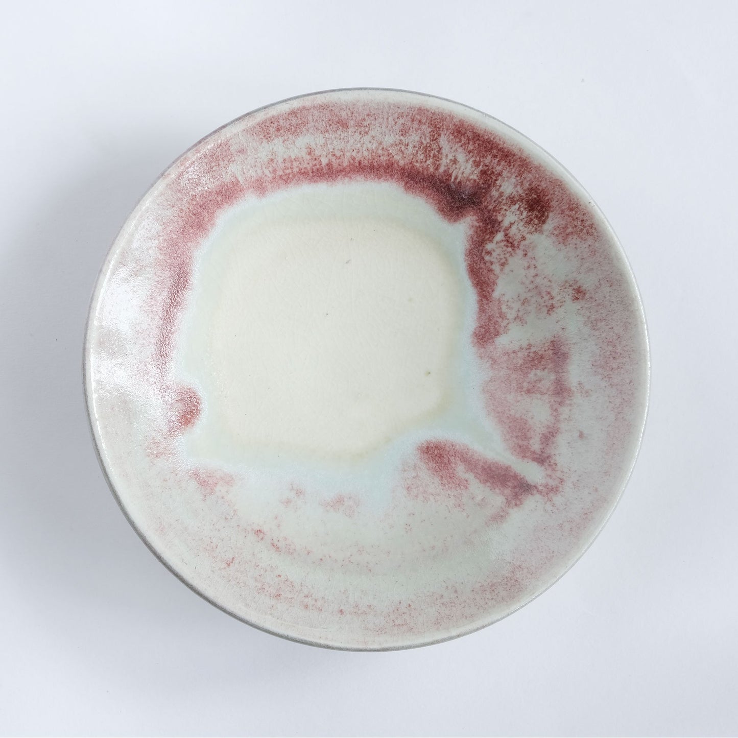 Nobuhito Nakaoka Colored Ash Glaze Plate M Red