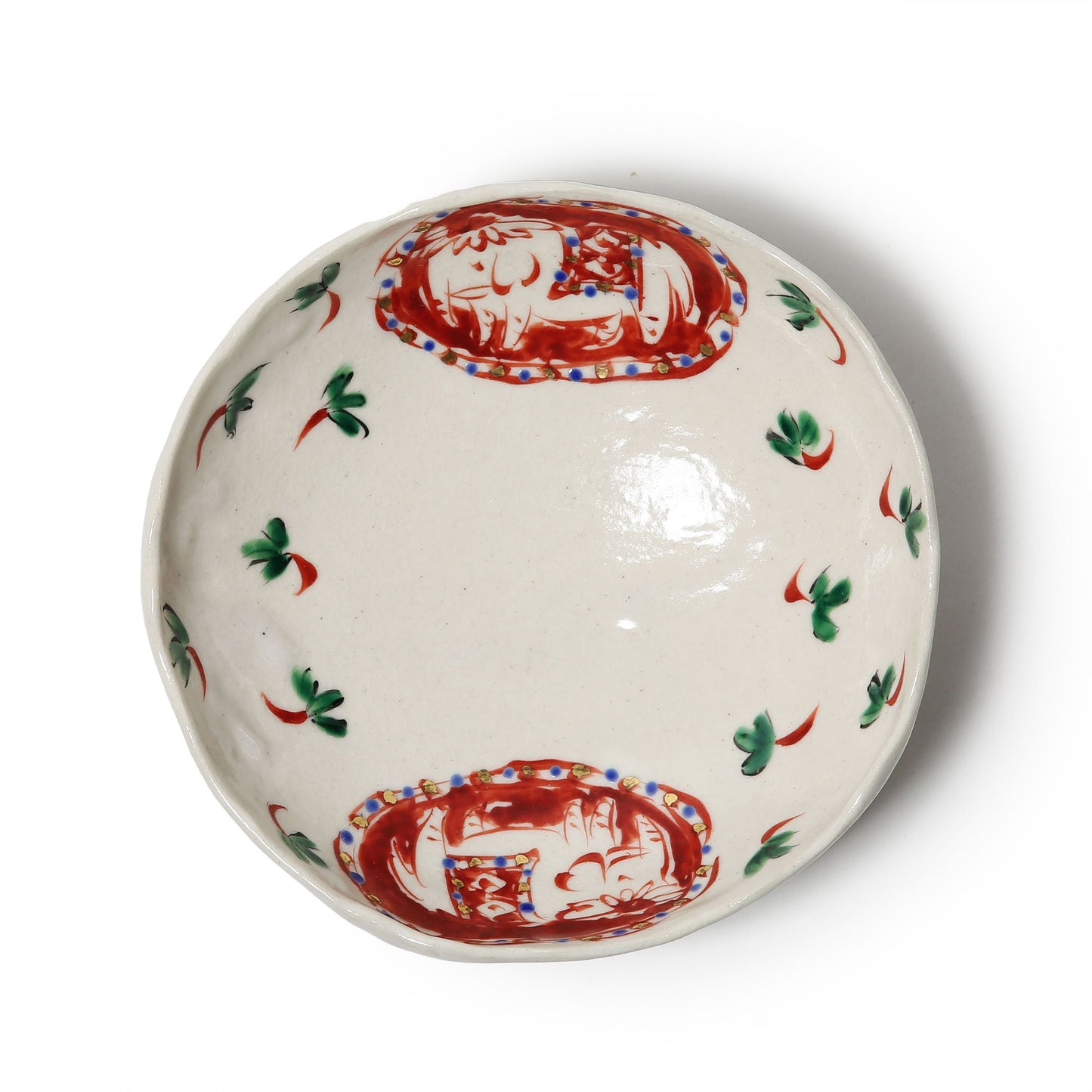Hiroshi Hanzawa Elephant painted Bowl with Gold