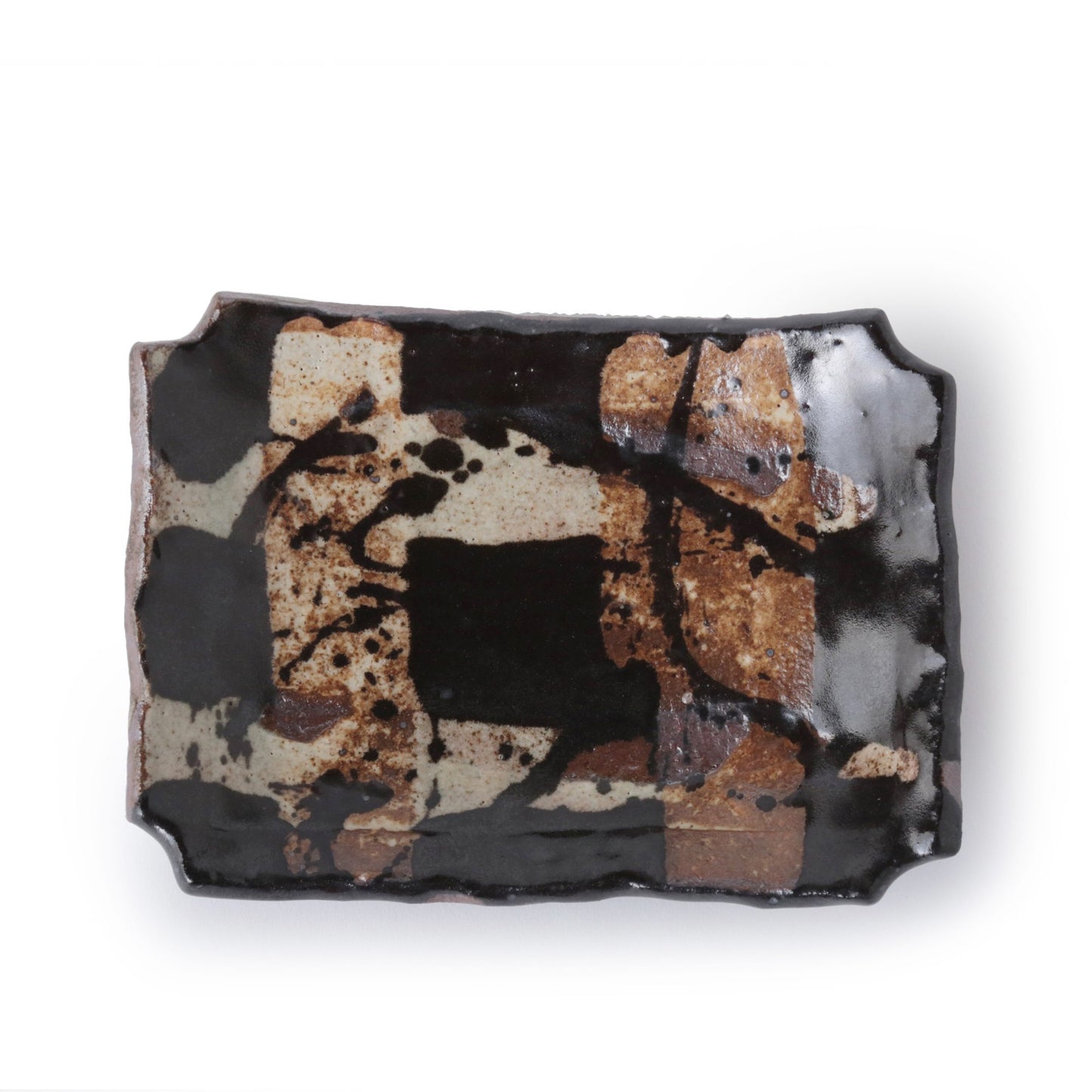 Junri Hamada Kuro Oribe Rectangle Plate