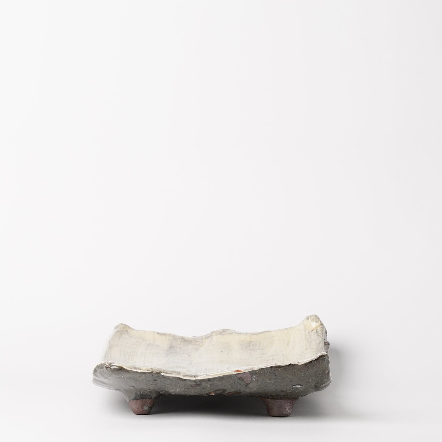 Mino Woodfired Exhibition Enya Nukaga Extra Large Rectangle Plate Hakeme