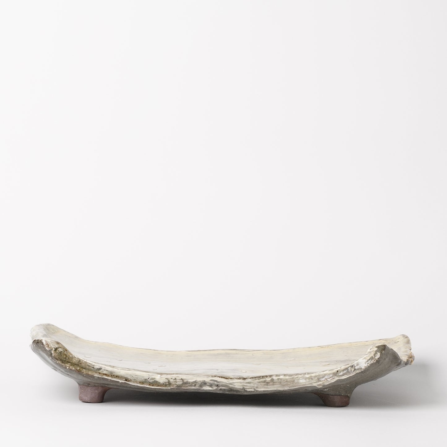 Mino Woodfired Exhibition Enya Nukaga Extra Large Rectangle Plate Hakeme