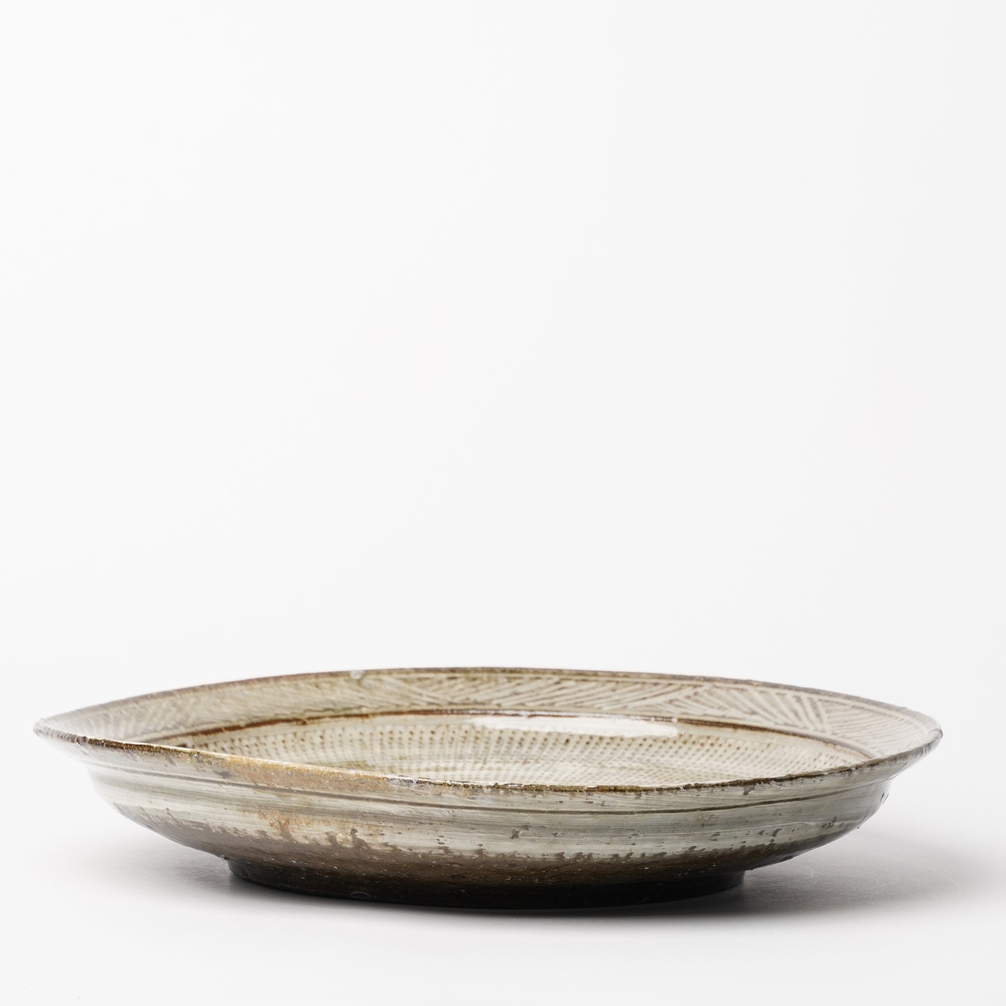 Mino Woodfired Exhibition Enya Nukaga Extra Large Plate Mishima