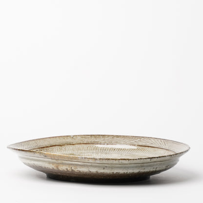 Mino Woodfired Exhibition Enya Nukaga Extra Large Plate Mishima