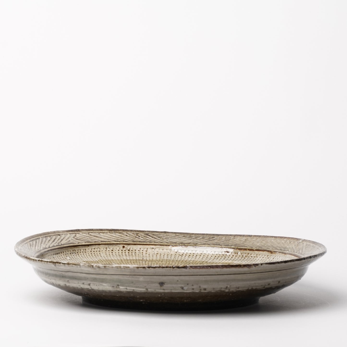 Mino Woodfired Exhibition Enya Nukaga Extra Large Plate Mishima