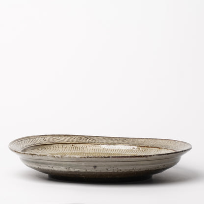 Mino Woodfired Exhibition Enya Nukaga Extra Large Plate Mishima