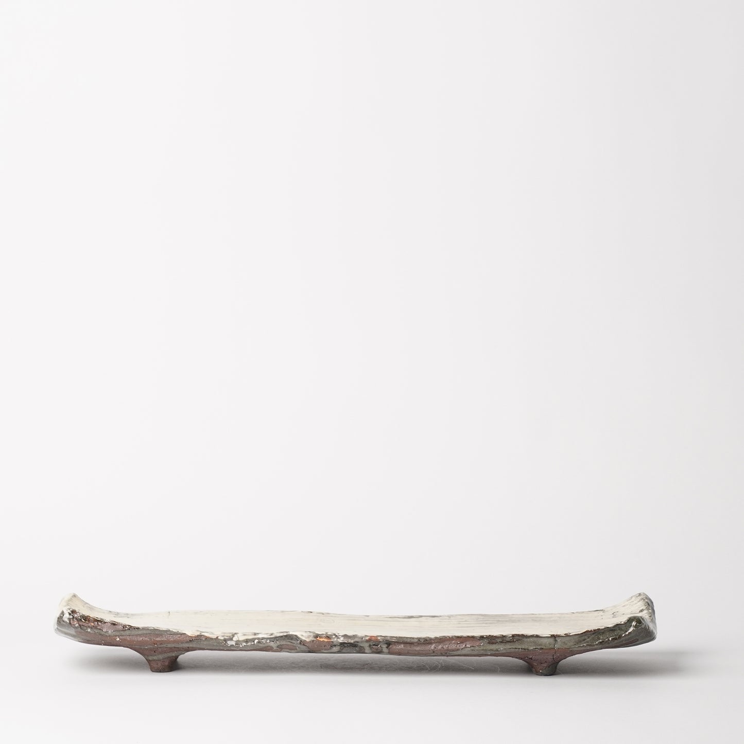 Mino Woodfired Exhibition Enya Nukaga Long Rectangle Plate Kohiki