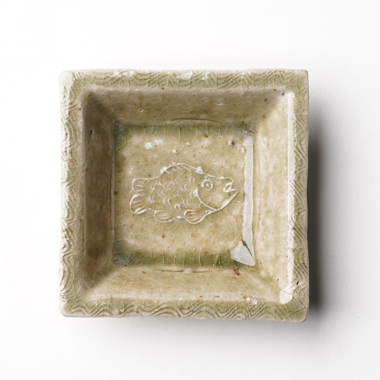 Mino Woodfired Exhibition Enya Nukaga Square Mini Bowl Ash Glaze