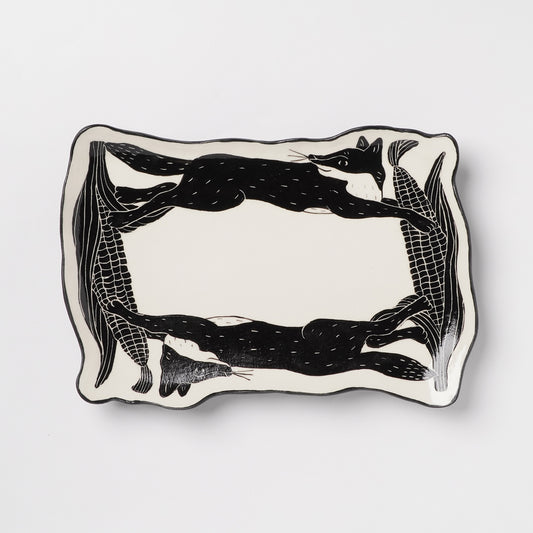 Miki Kaname Plate Fox and Corn L