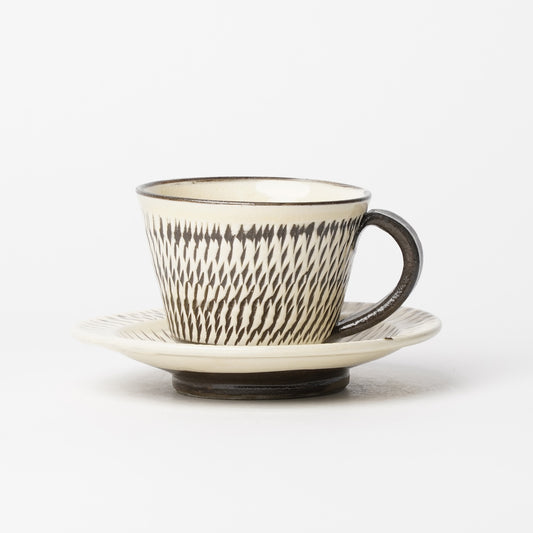Onta-yaki Cup and Saucer Woodfired Mingei