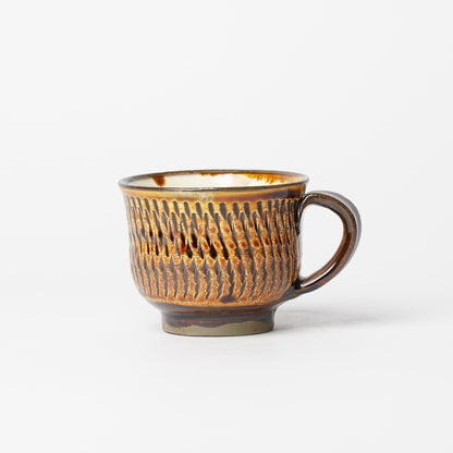 Onta-yaki Cup and Saucer Woodfired Mingei