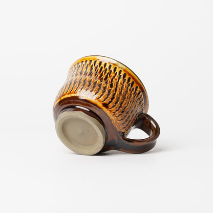 Onta-yaki Cup and Saucer Woodfired Mingei