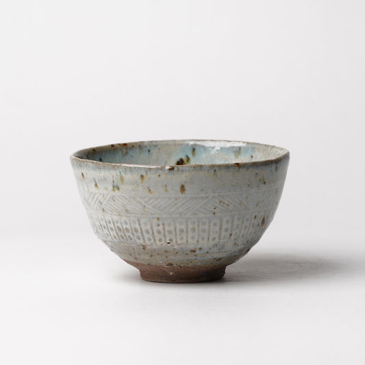 Takeryo Kawaguchi Mishima Chawan Rice Bowl Ash Glaze