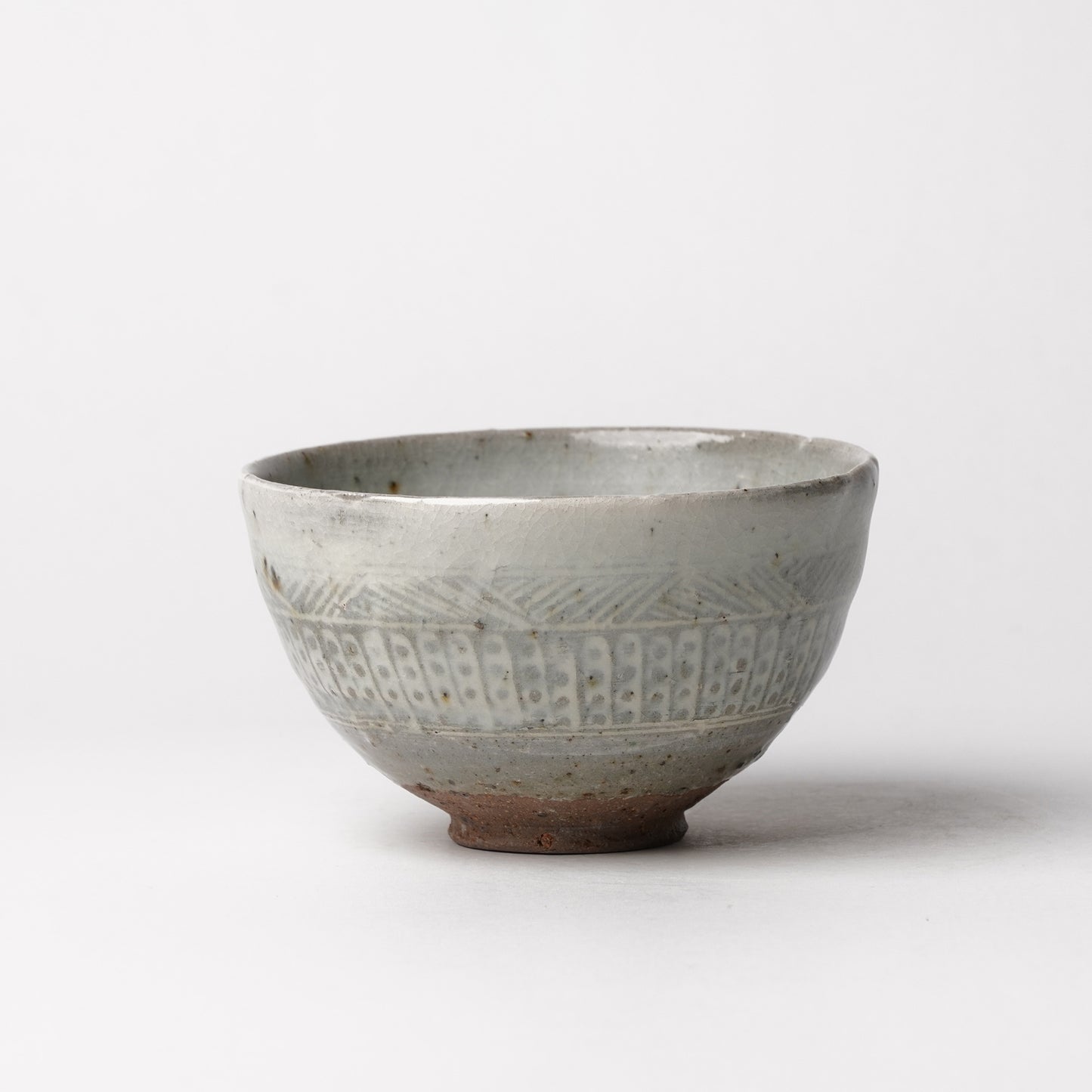 Takeryo Kawaguchi Mishima Chawan Rice Bowl Ash Glaze