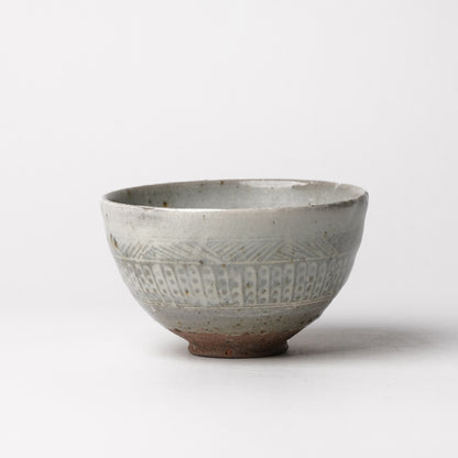 Takeryo Kawaguchi Mishima Chawan Rice Bowl Ash Glaze