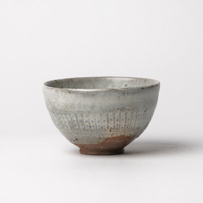 Takeryo Kawaguchi Mishima Chawan Rice Bowl Ash Glaze